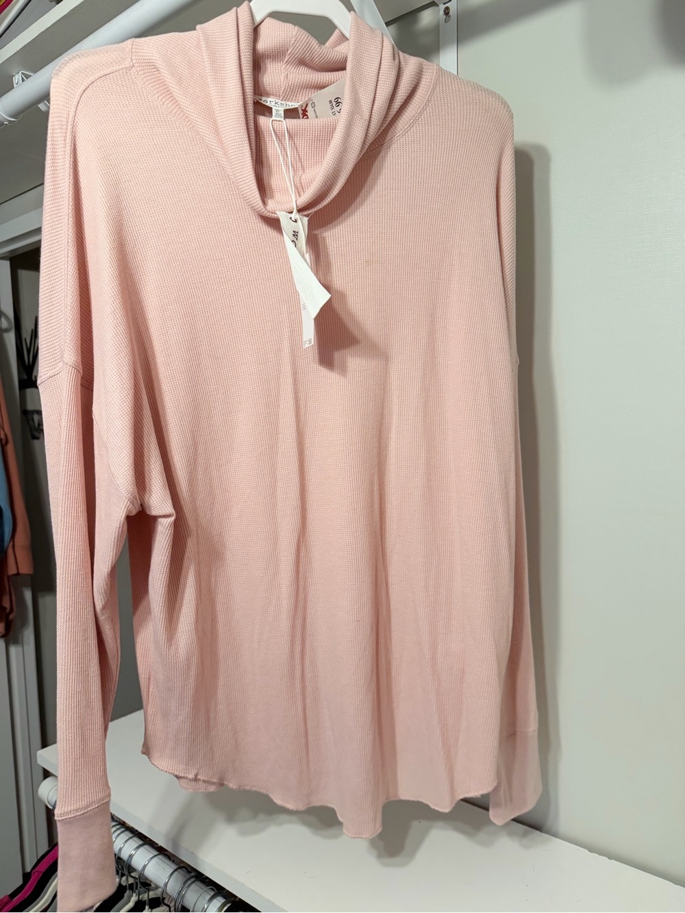 Women's Pink Lightweight Cowl Neck Top